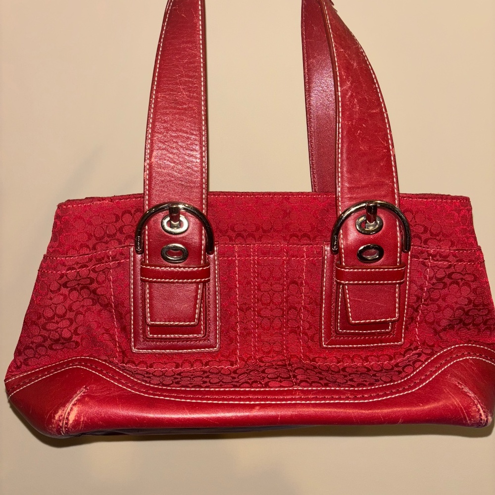 Vintage red coach purse
